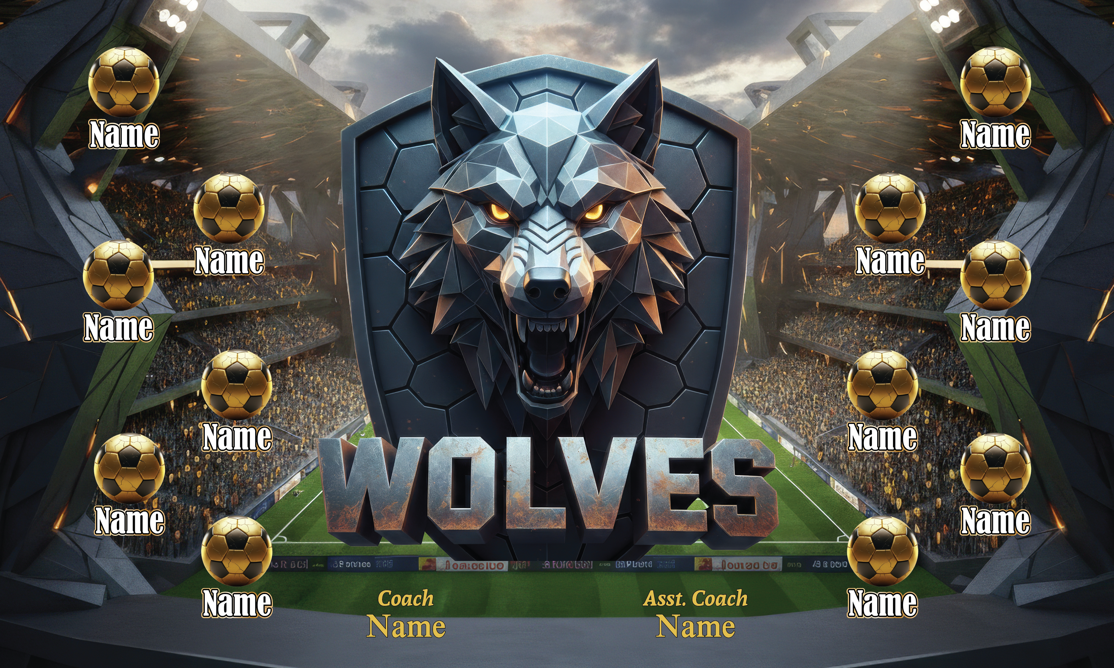 1020 Wolves Standard Banner 3x5
