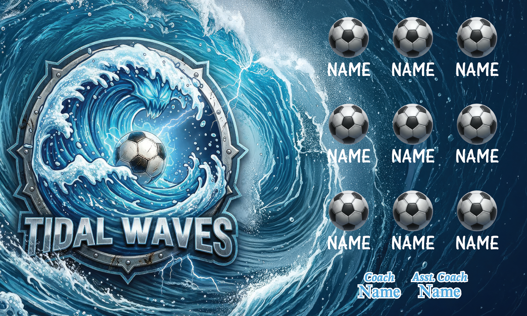 1024 Tidal Waves Standard Banner 3x5