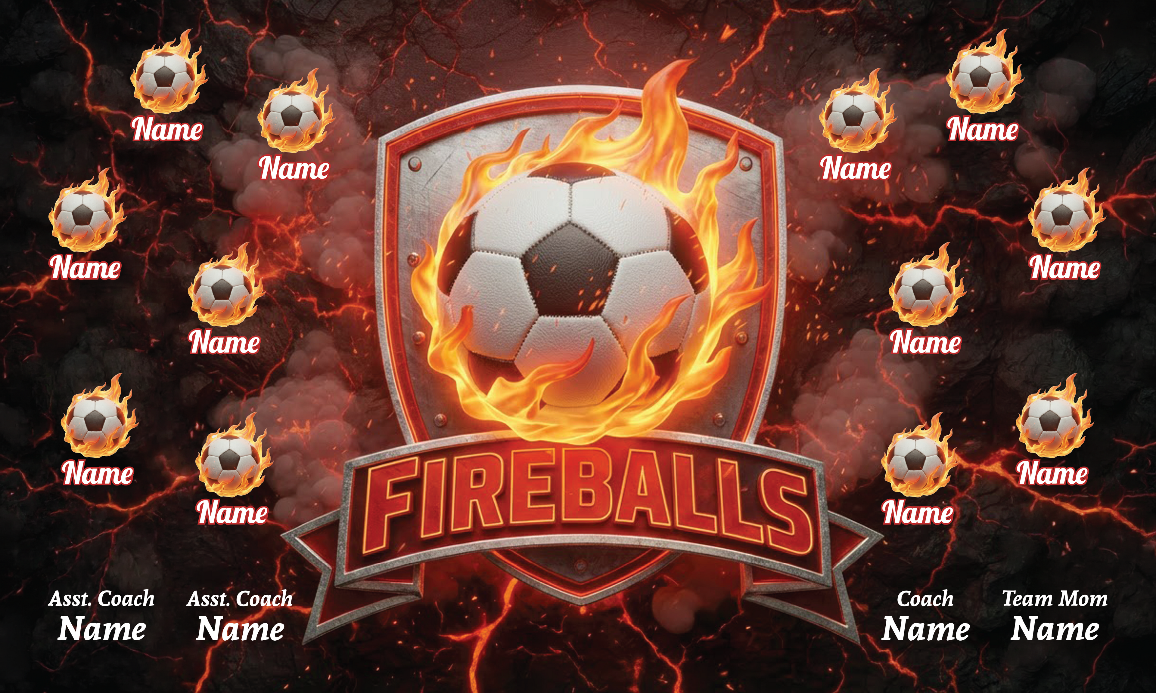 1030 Fireballs Standard Banner 3x5