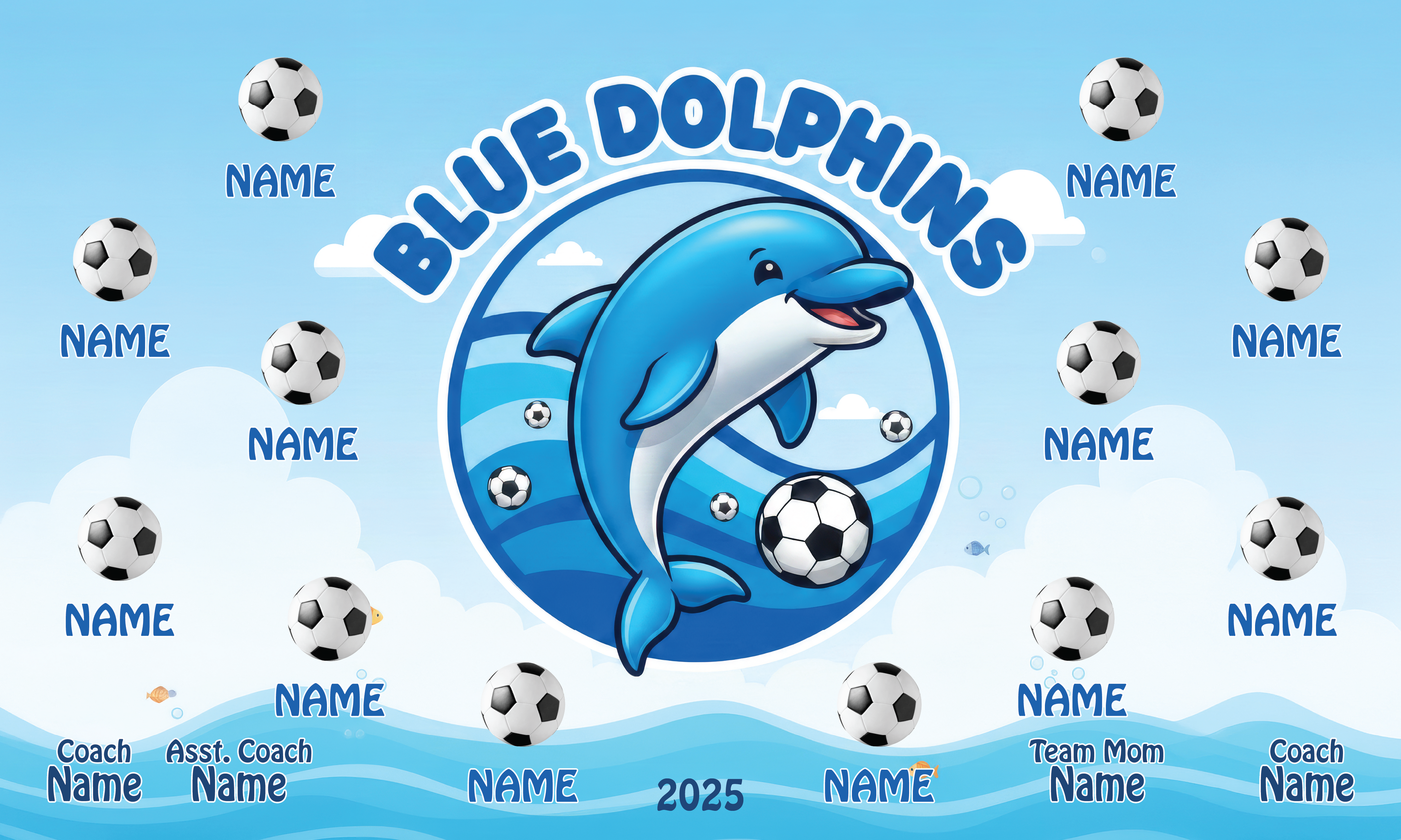 1033 Blue Dolphins Standard Banner 3x5