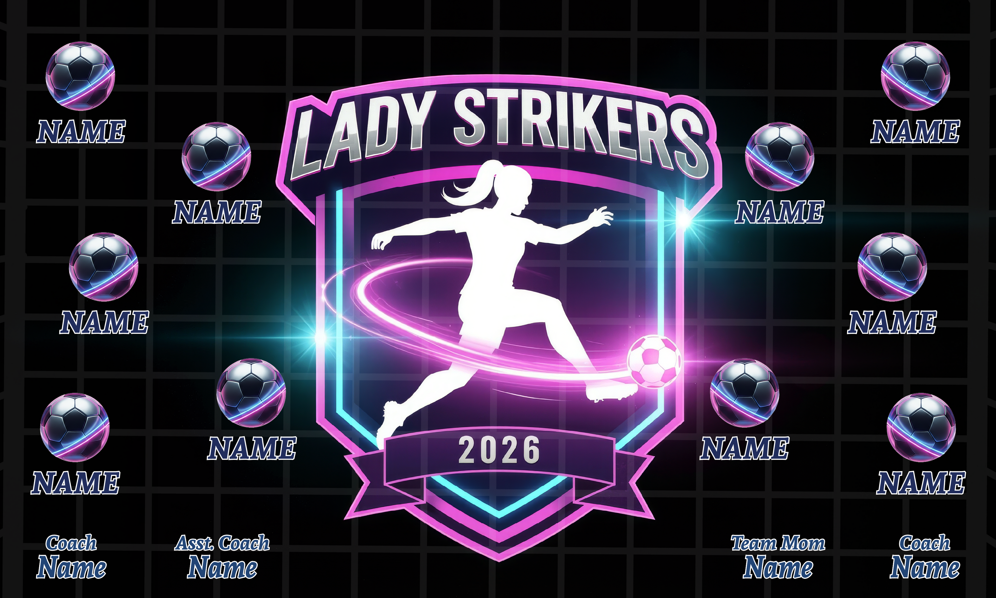 1037 Lady Strikers Standard Banner 3x5