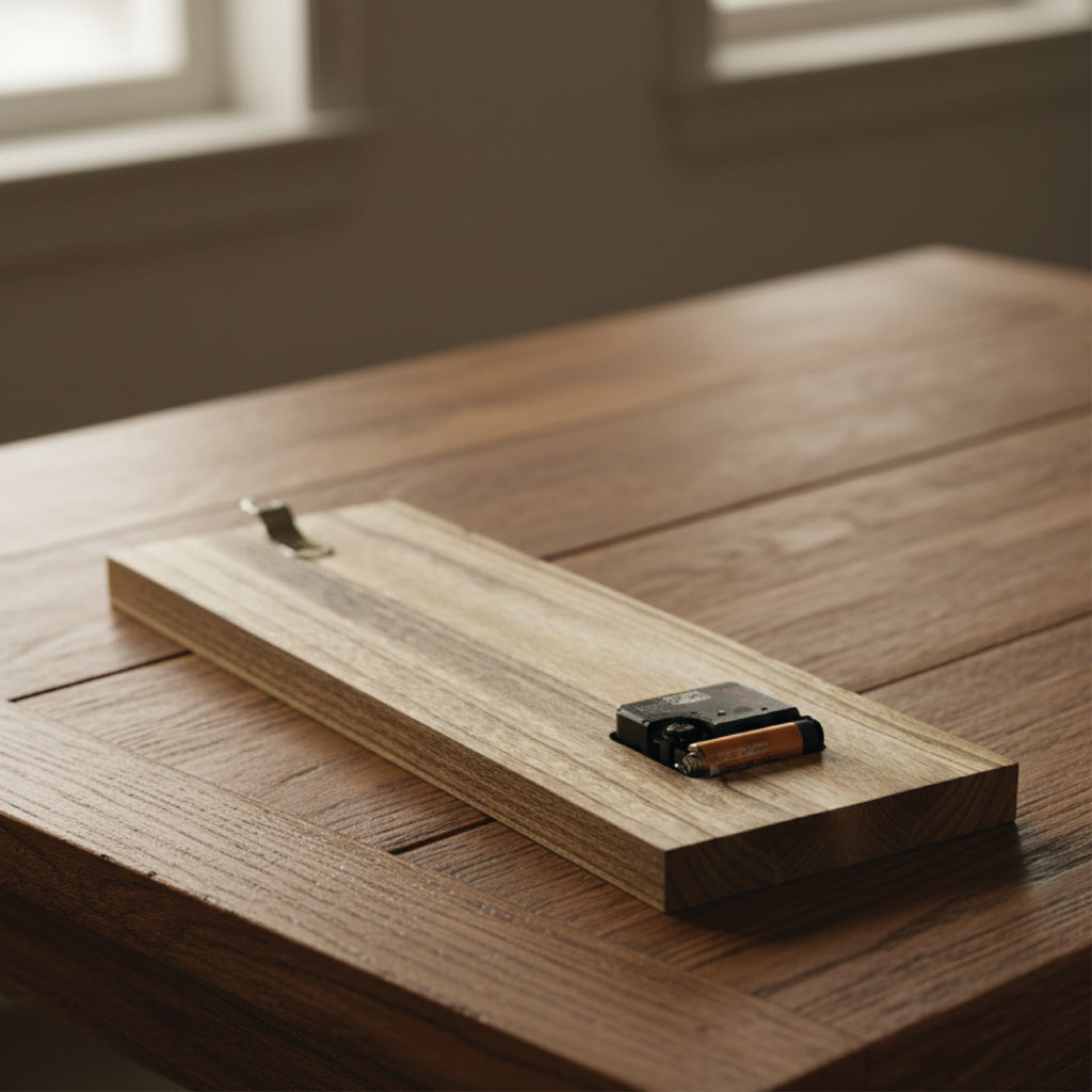 Wood Nativity seen clock