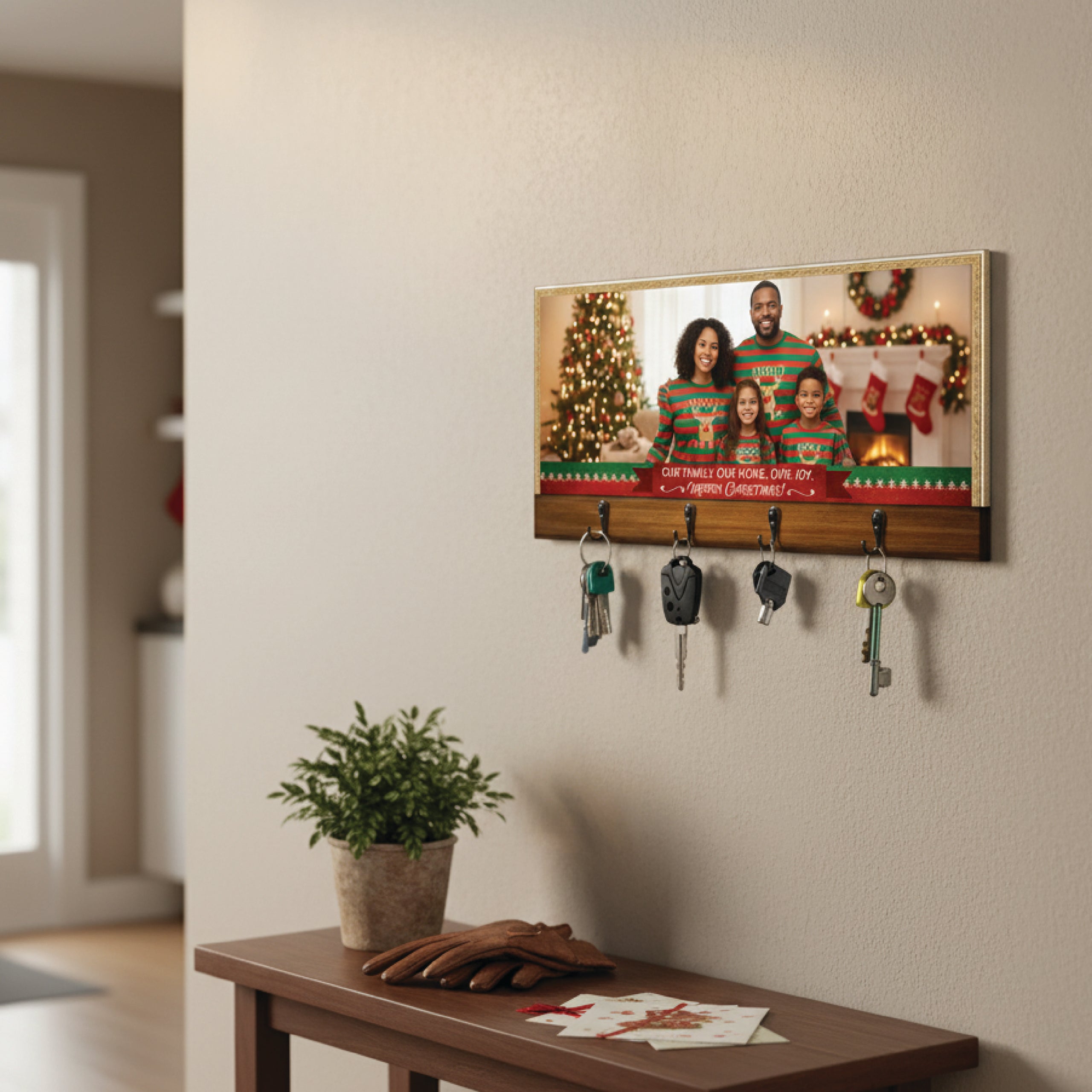 Personalized Printed wood Key hanger