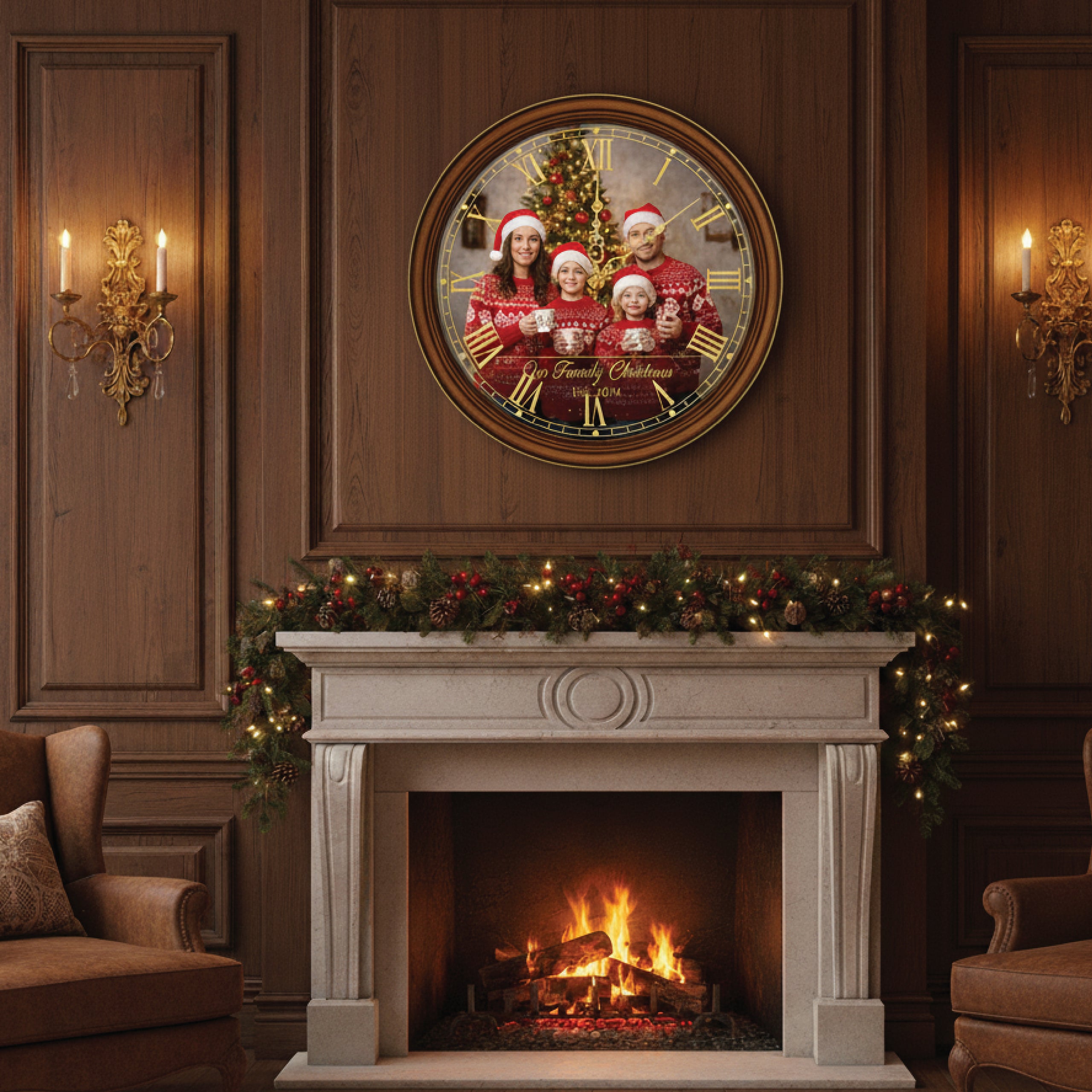 2D Personalized wood wall clock