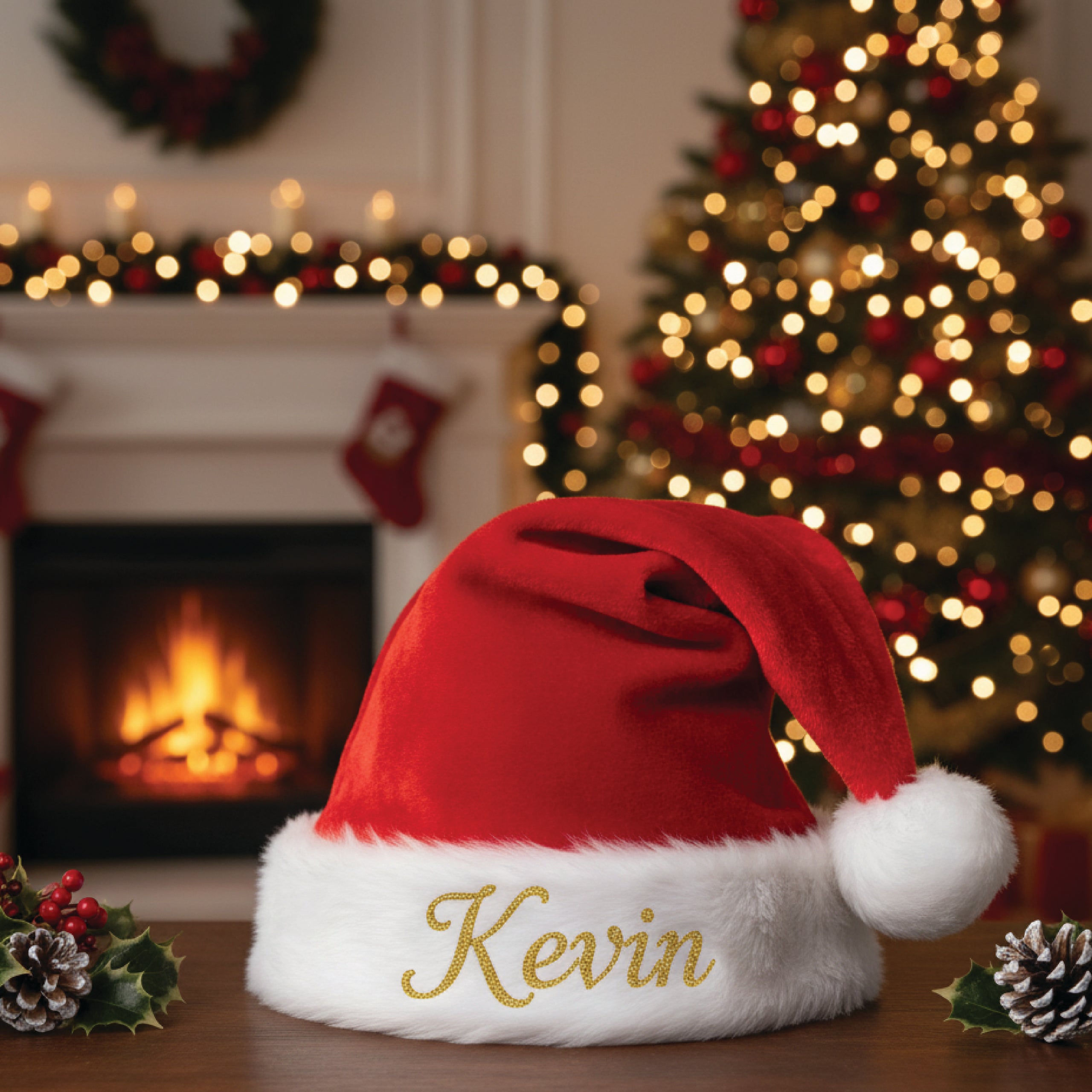 Printed Personalized Santa Hat