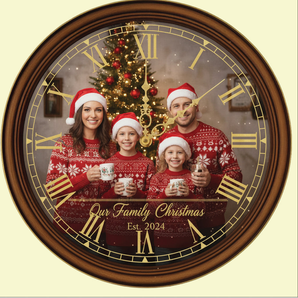 2D Personalized wood wall clock