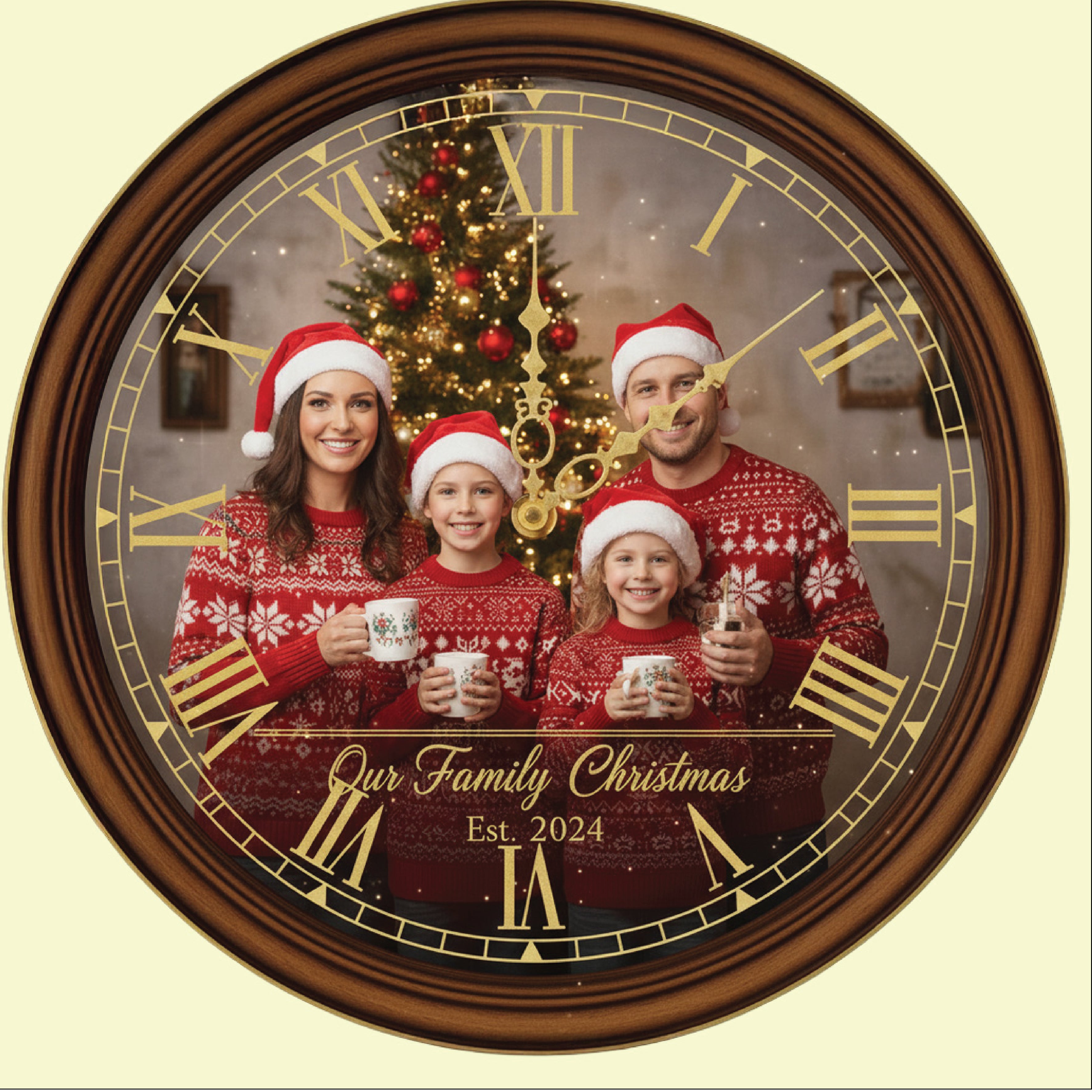 2D Personalized wood wall clock