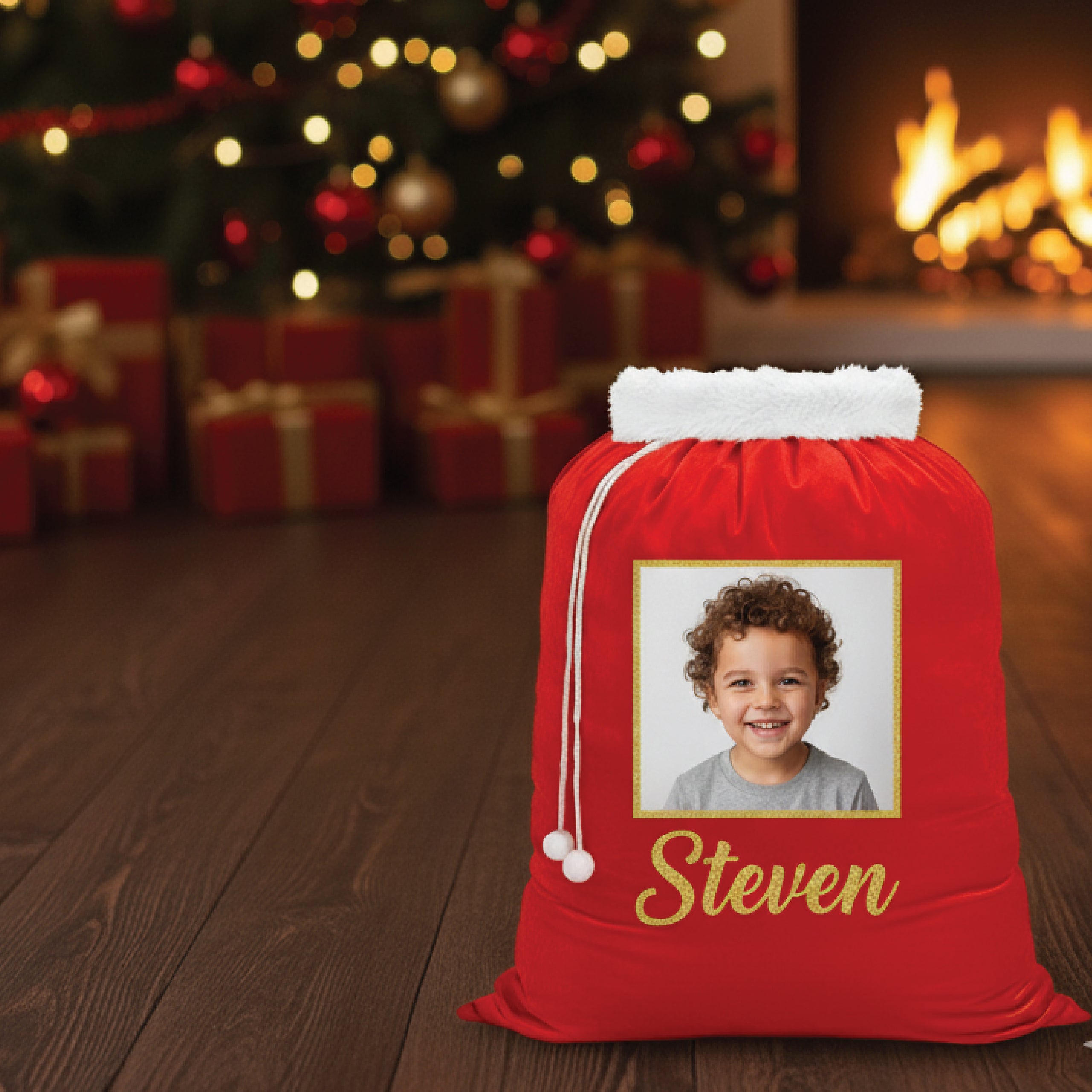 Santa personalized big Gift bag
