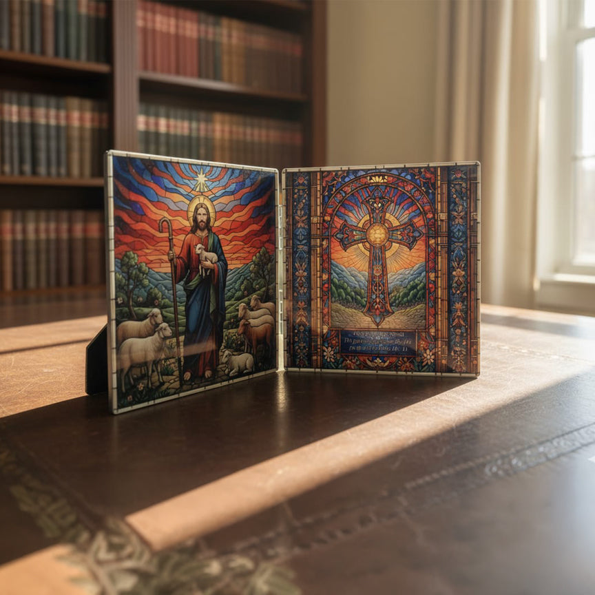 Christian Folding glass photo.