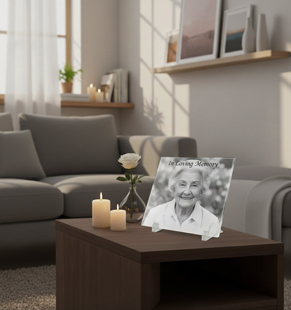 Personalized glass photo Memorial
