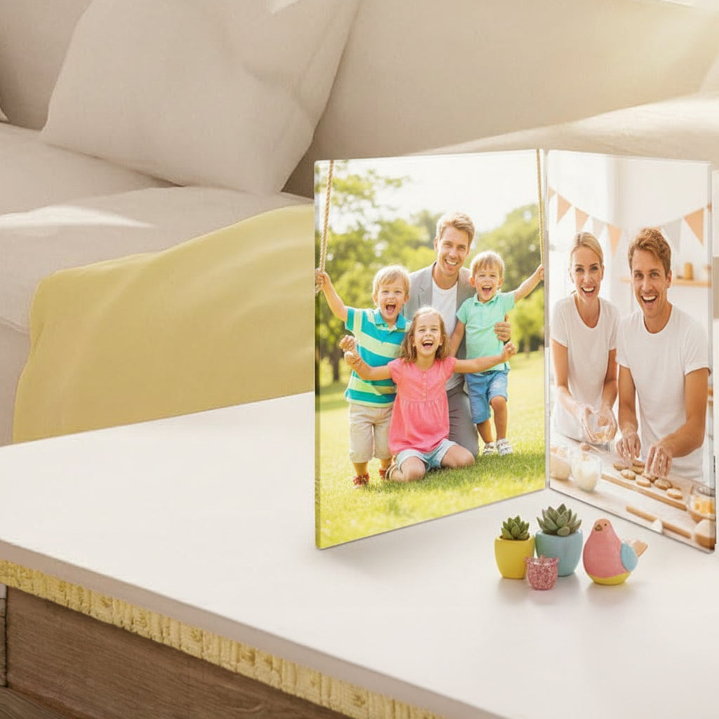 Personalized folding glass photo