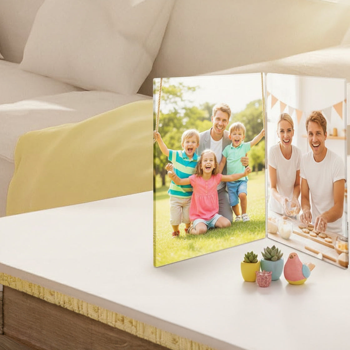 Personalized folding glass photo